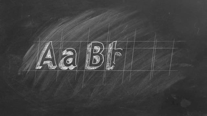 用粉笔写在黑板上的ABC字母
