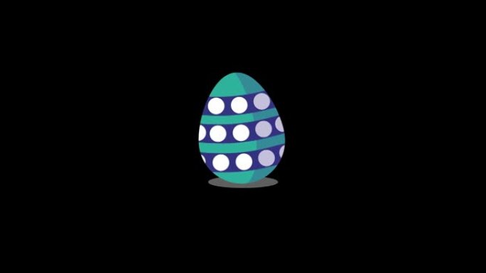 美丽的复活节动画用阿尔法频道摇绿蓝蛋