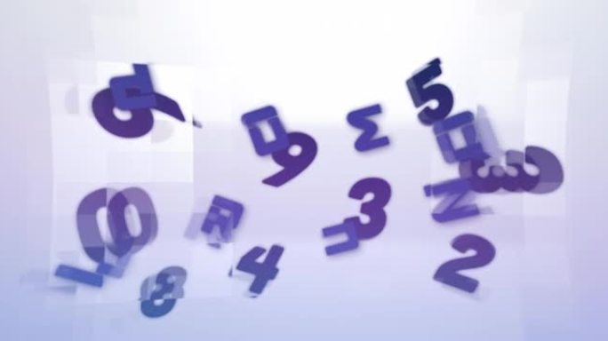 在白色背景上改变数字和字母在正方形形状上移动的数字动画