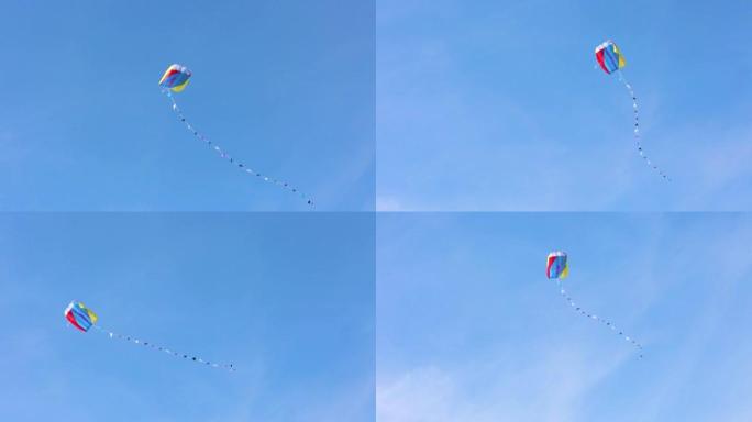 彩色风筝在空中飘扬