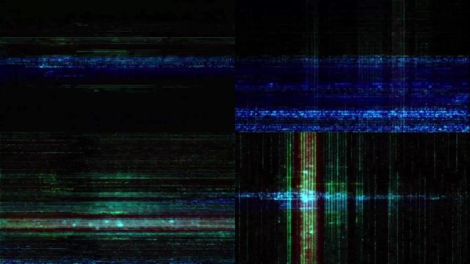 Vhs噪音故障。电视无信号。噪声叠加纹理图案。故障静态白噪声电视VFX。视觉视频效果条纹背景，电视屏