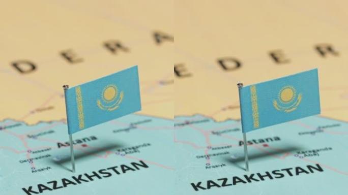 哈萨克斯坦国旗垂直视频