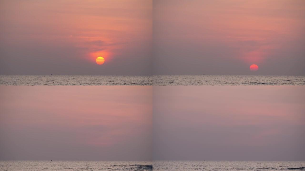 海岸天空和云彩的抽象颜色。晚上五颜六色的阳光。或者在海洋日出。天空中天堂之光的颜色。