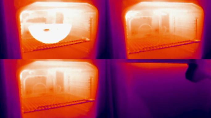 烤箱的热成像视图。红外、热成像、夜视成像