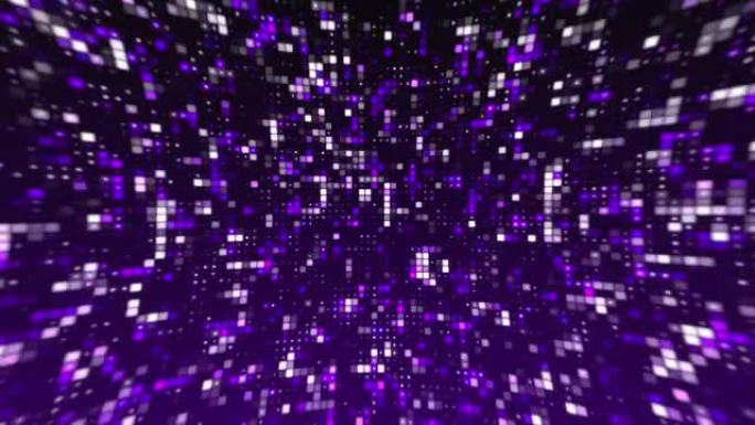 4k紫色抽象商务数字技术方形形状和圆点紫色背景