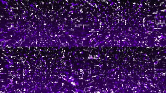 4k紫色抽象商务数字技术方形形状和圆点紫色背景