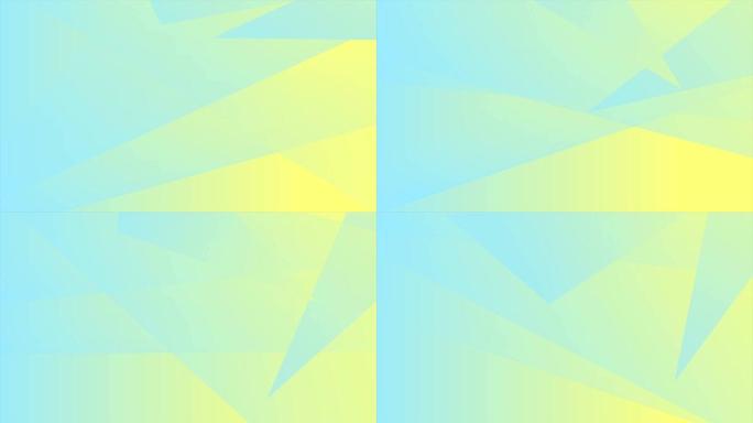 柔和的青色和黄色抽象几何运动背景