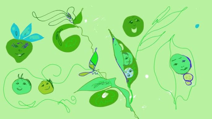 有趣的豌豆荚故事手绘
