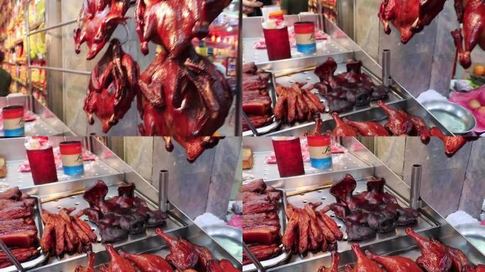 泰国华人街头美食猪面对中国城曼谷泰国。