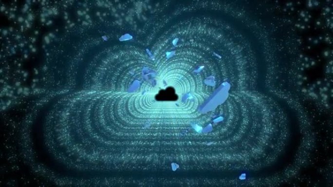云形光辉光笔画霓虹闪烁粒子循环动画