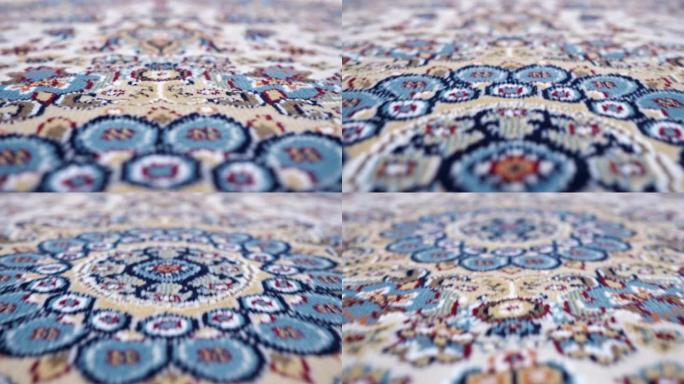 图案地毯相机运动的特写