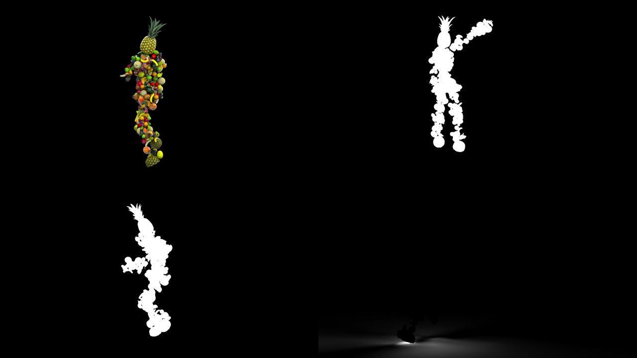 有趣的舞蹈水果创造了人物的形状。