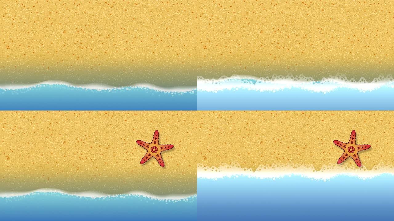海星扔在沙滩上
