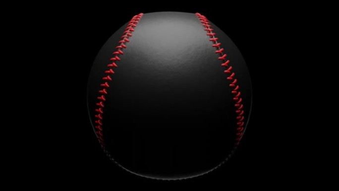 黑色背景上孤立的黑色棒球球。