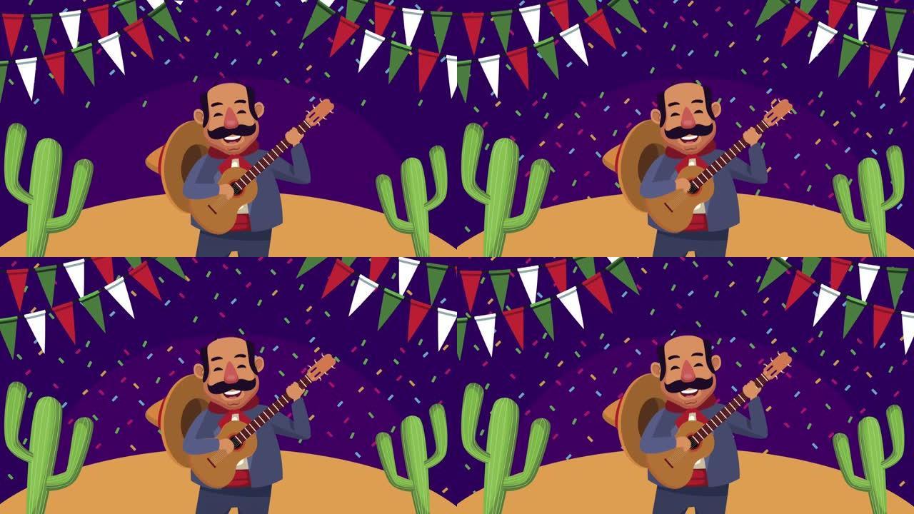 墨西哥墨西哥流浪乐队演奏吉他角色