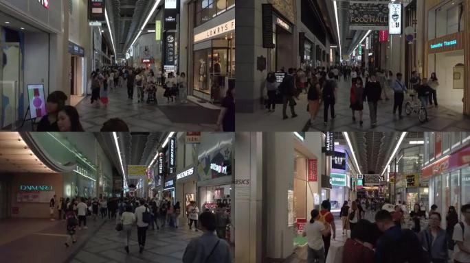 4k超级失误。日本大阪的心斋桥-suji商店街。