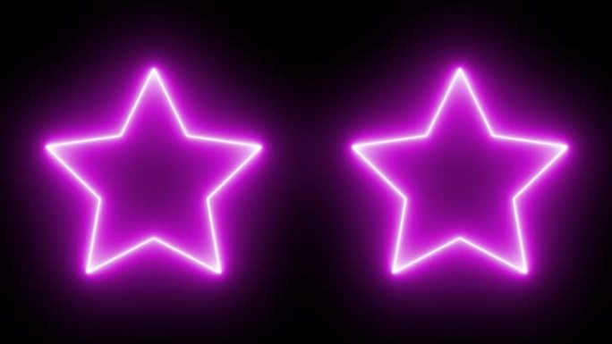 粉色星星霓虹灯发光动画运动图形