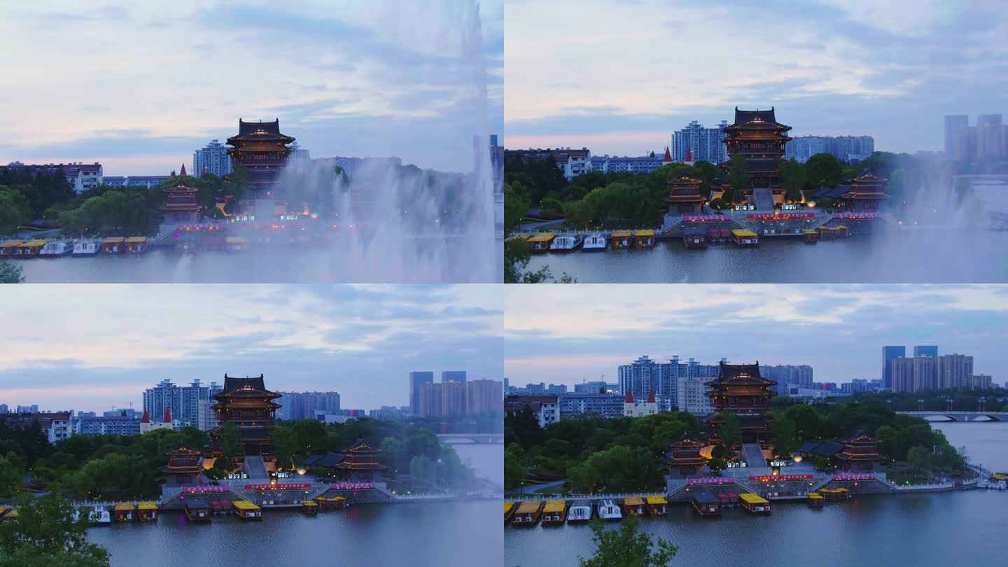 泰州凤城河景区航拍  25mm