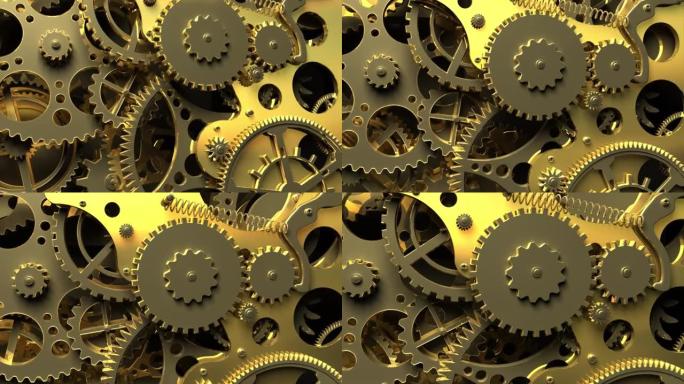 特写发条机构或机器