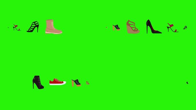 绿屏彩度关键平面设计元素女鞋动画