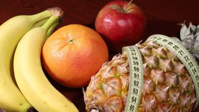水果饮食的背景。健康饮食理念。