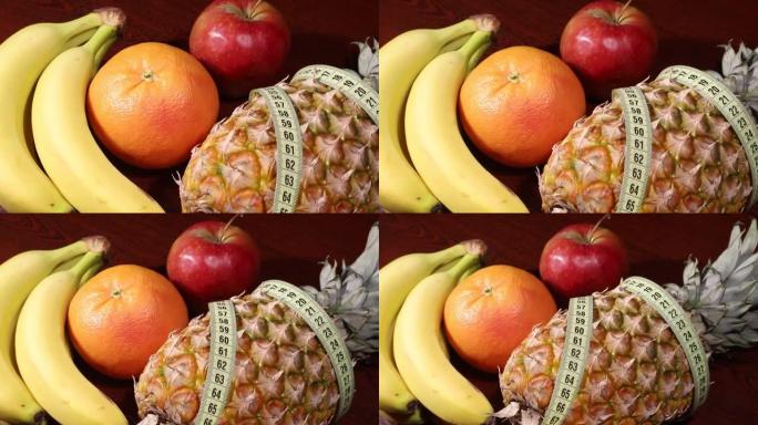 水果饮食的背景。健康饮食理念。