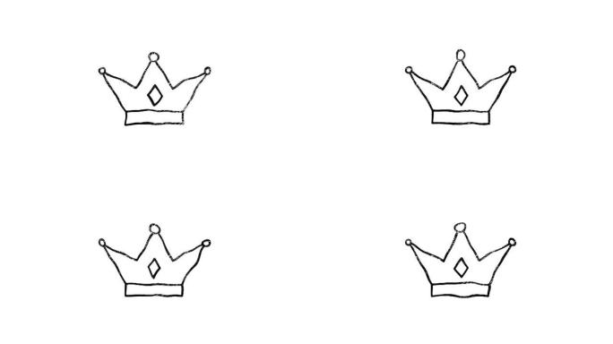 手画风格的皇冠图标。运动图形