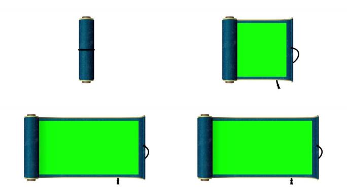 日本卷轴纸开场动画 (4K，MP4)。用于色度键。