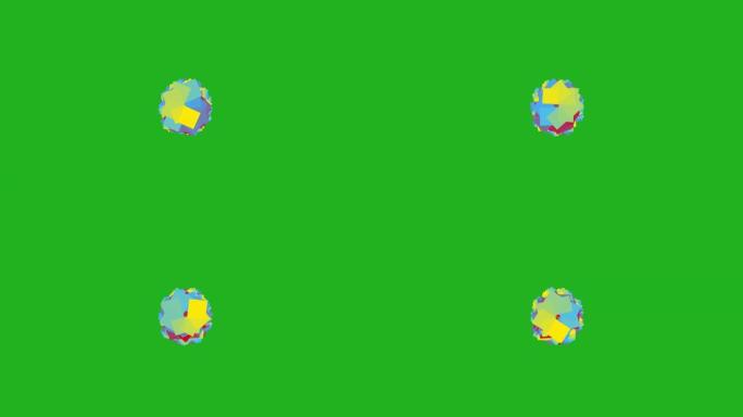 彩色群绿色屏幕运动图形