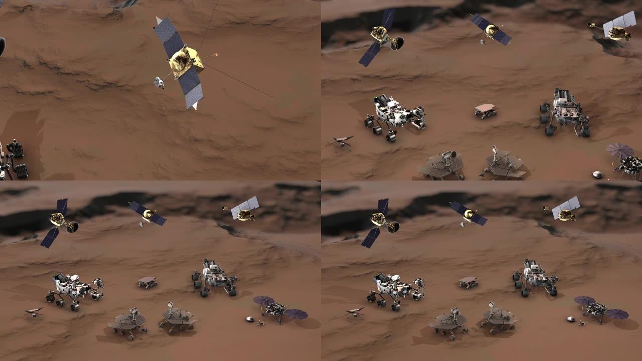 火星卫星着陆器漫游者动画缩小