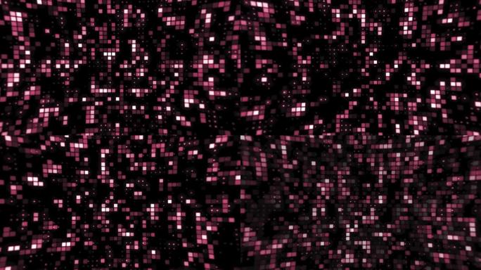 马赛克灯光显示模糊，彩色正方形，抽象像素化网格背景，非常适合技术，科学，商业，广告，空间，互联网，数