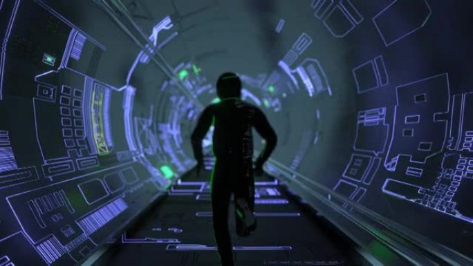 宇航员运行走廊的门户网格空间与宇航员走廊