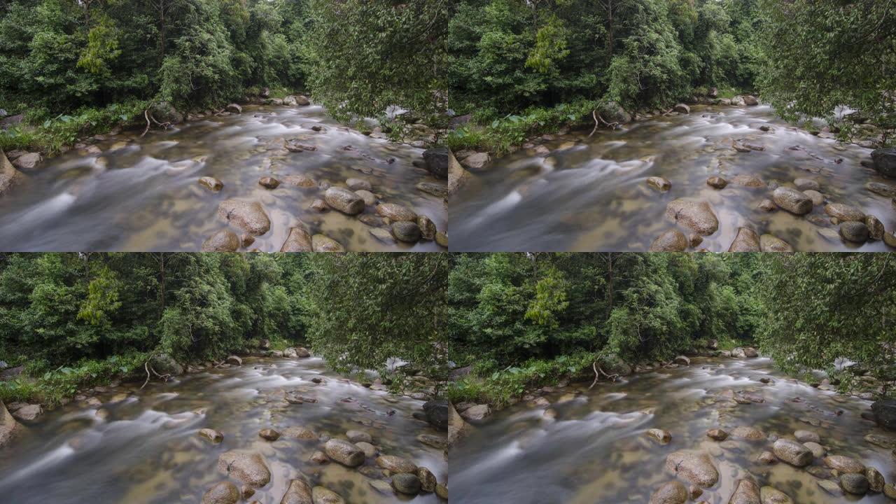 马来西亚吉打州双溪赛迪姆的瀑布和河流。