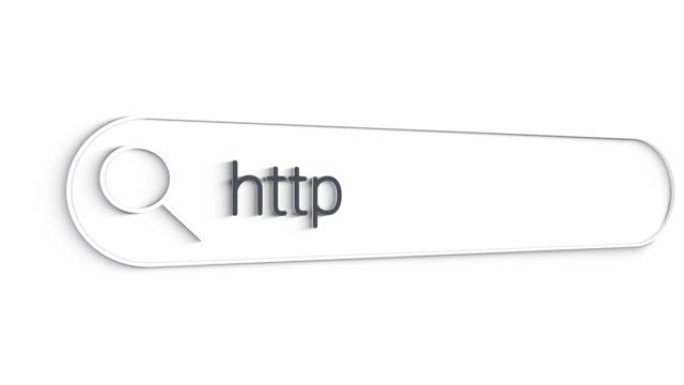 在互联网浏览器中搜索有关http的信息。在计算机上输入搜索行。带有空白搜索栏的数据信息联网概念。