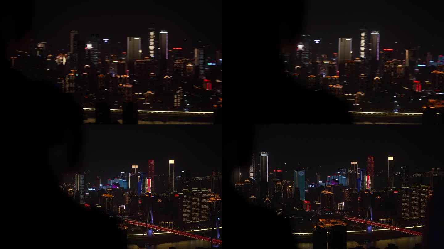 游客南山上看重庆夜景重庆渝中区夜景