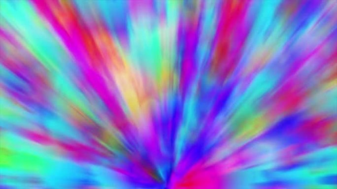 彩色霓虹灯渐变。扎染水彩背景。移动抽象模糊背景。颜色随位置而变化。多色光谱。无缝循环的3d动画