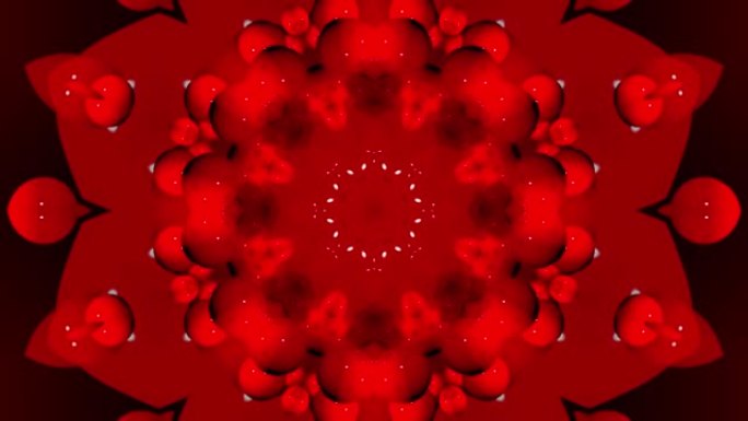 红色斑点动画3d曼陀罗背景
