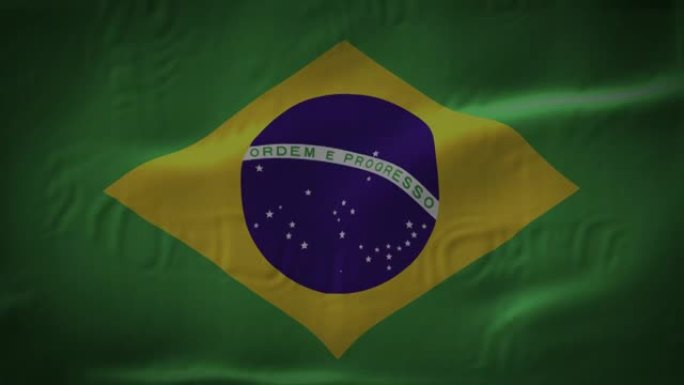 巴西逼真的国旗无缝循环摆动动画