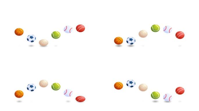 跳跃运动球。运动加载进度条插图运动设计动画。带阿尔法哑光频道的4k运动视频动画