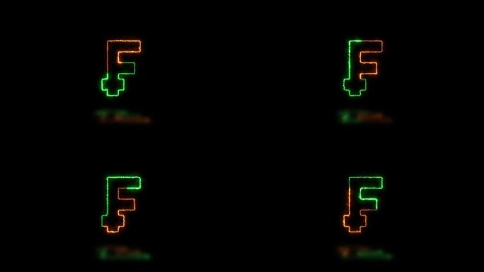 深色砖墙背景上的瑞士货币法郎的细线能量符号。简单的商业运动图形动画元素