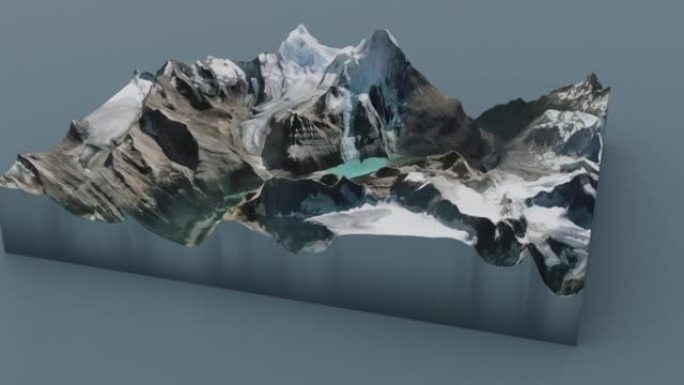 罗布森山，3D地形切口