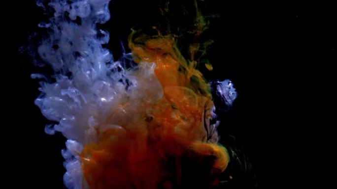 水中油墨，彩色抽象爆炸