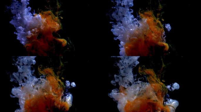 水中油墨，彩色抽象爆炸