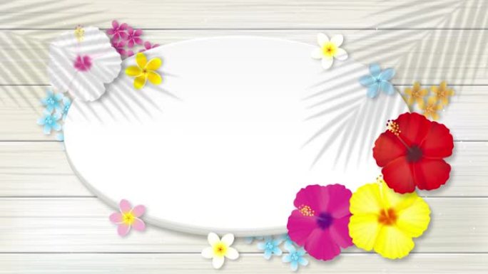 热带花芙蓉和板墙架。插图视频
