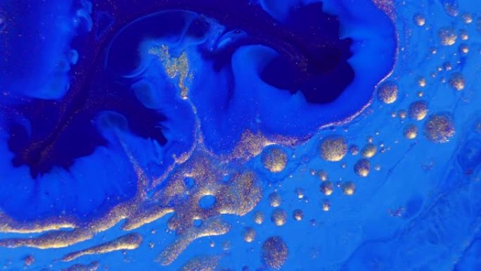 蓝色和紫色液体艺术流动抽象