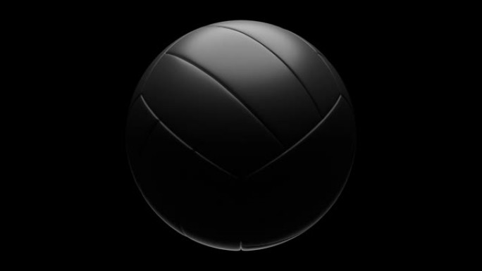 黑色排球孤立在黑色背景上。