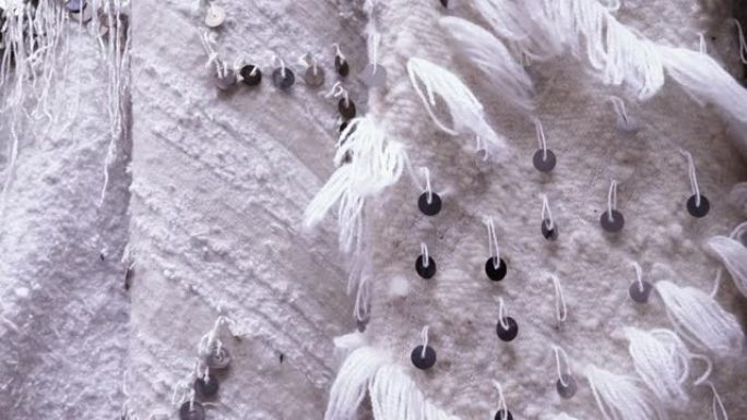 传统的摩洛哥柏柏尔织物，地毯，具有抽象的设计，用作结婚毯。
