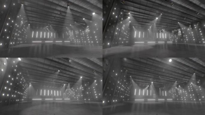 废弃仓库狂欢派对地下场馆闪光灯-4k无缝VJ循环运动背景动画