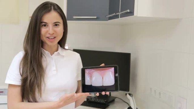 牙医诊所的健康牙齿患者龋齿预防