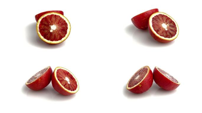 切成薄片的血橙水果